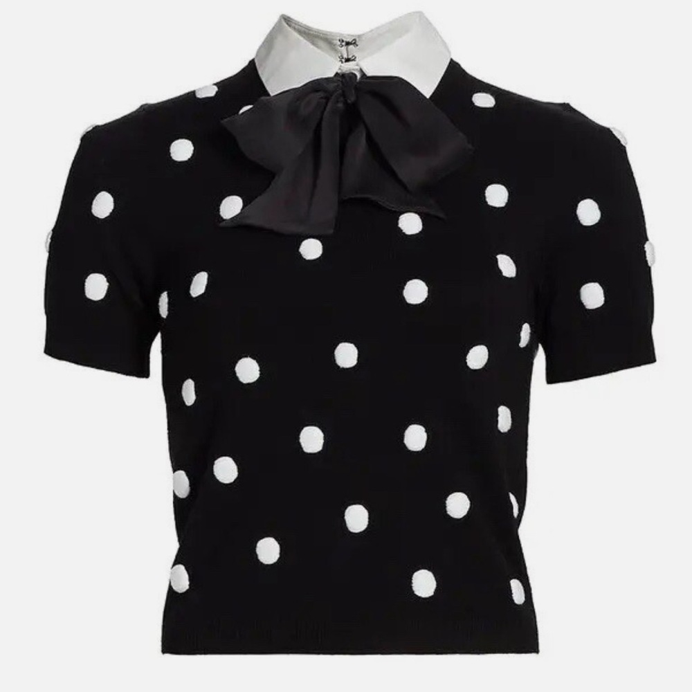 ❤️Alice + Olivia Ciara Polka Dot Sweater